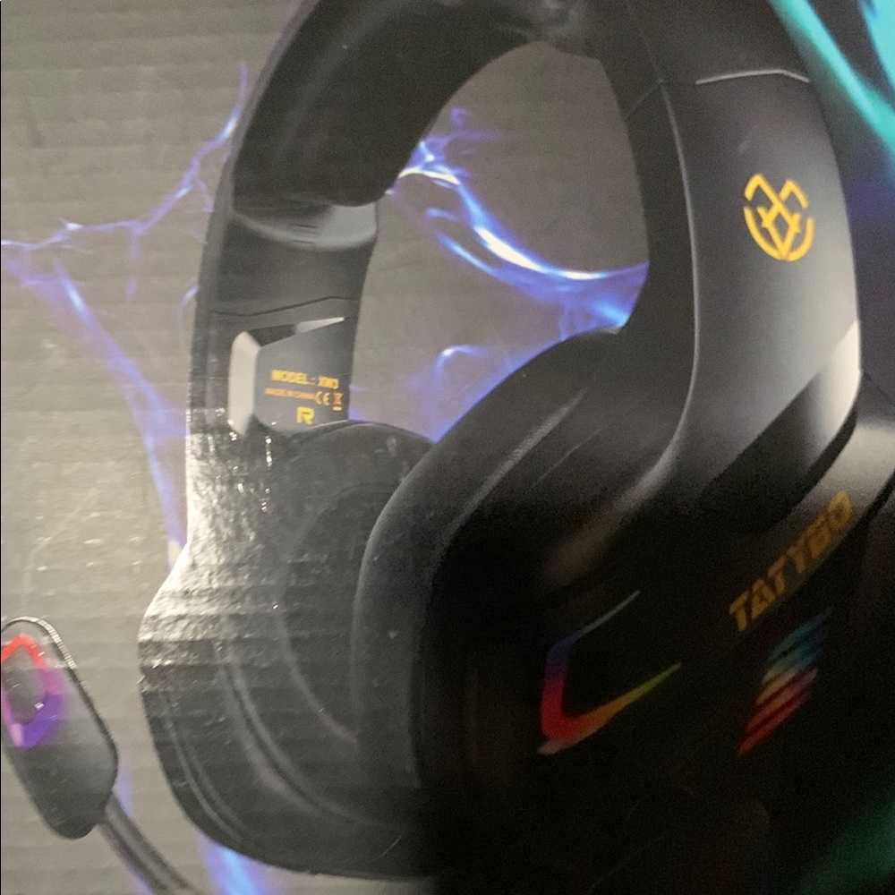 Tatyoo Black Gaming Headset with RGB Lighting